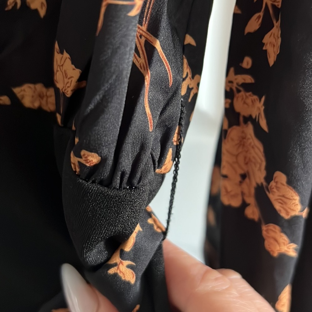 SHEIN Lantern Sleeve Self Belted Floral Jumpsuit size S - Picture 6 of 8